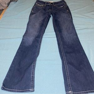 Ariat jeans flare medium wash contrast stitching size 27R rn105037
